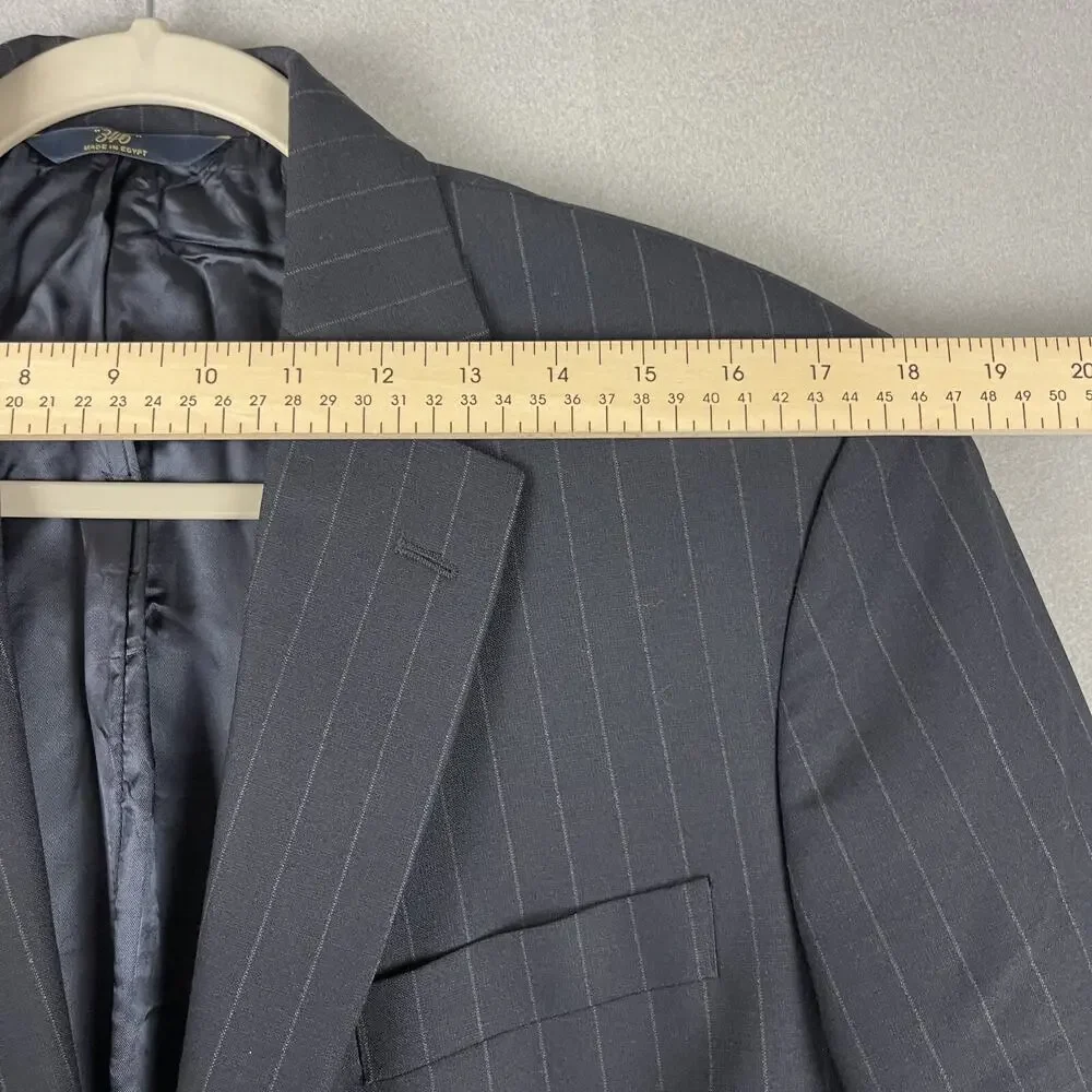 Brooks Brothers 346 Wool Blazer‎ Sport Coat Mens 40R Blue Striped Wool Stretch